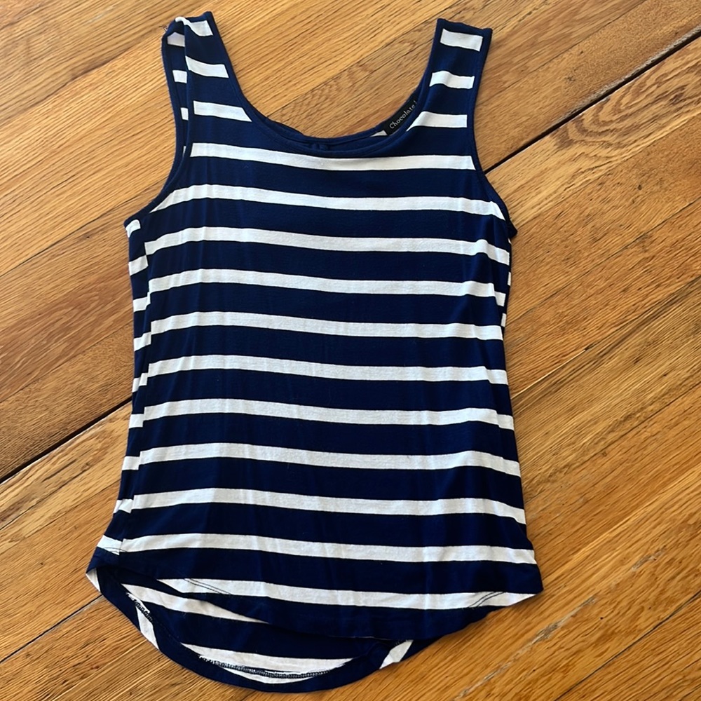 Chocolate brand size small blue striped tank